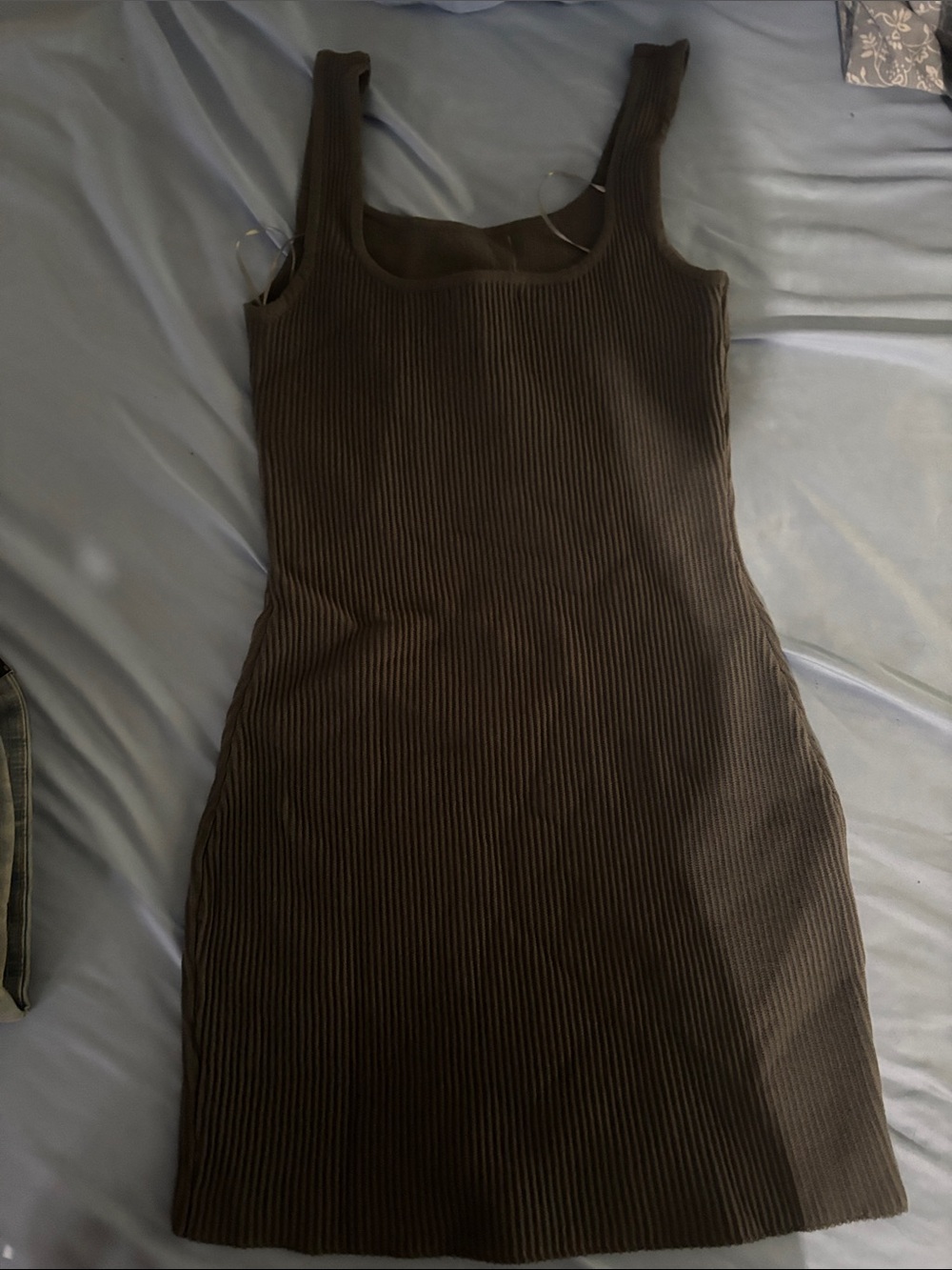 Love Tree Brown Ribbed Mini Dress - Picture 2 of 3